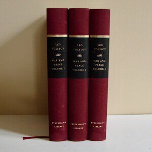 Vintage Set Leo Tolstoy War and Peace Hardcover Books Volumes 1 2 3 1992